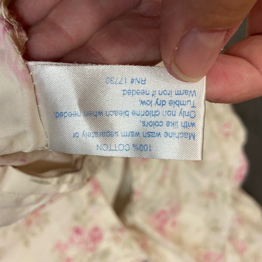 Simply Shabby Chic ONE Pillowcase sham Floral Cotton Pink Cream ivory Standard - Picture 4 of 5
